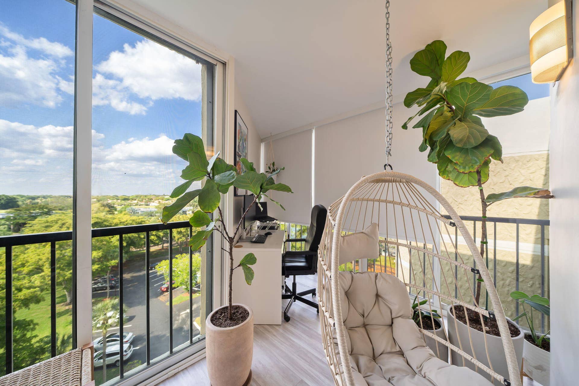 16300 Golf Club Road, Weston, FL 33326 suspended rattan egg chair
