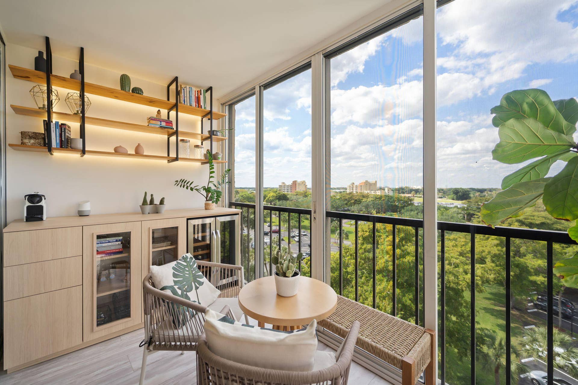 16300 Golf Club Road, Weston, FL 33326 industrial-style matte black metal shelf