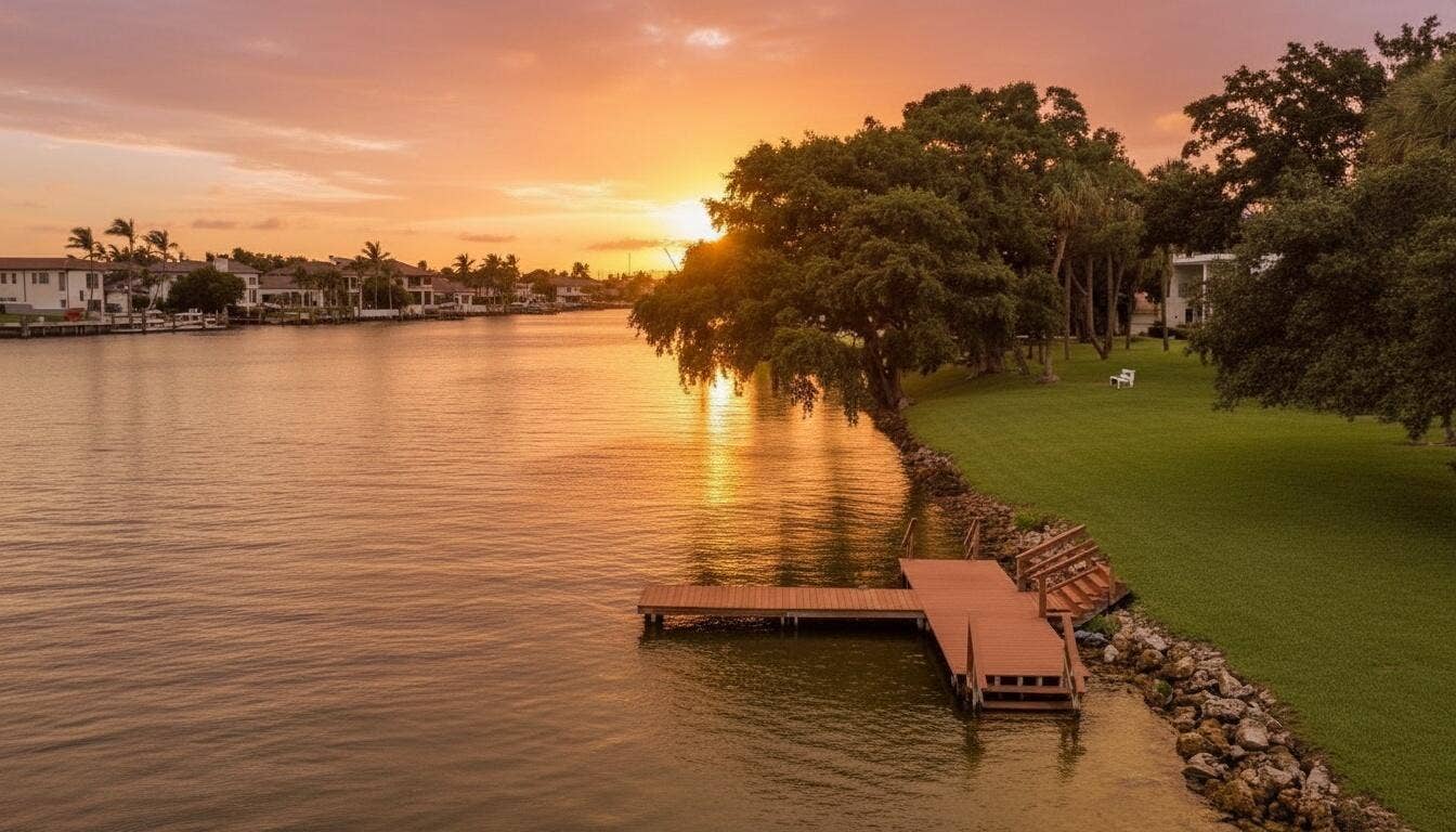 384 Golfview Road, #D, North Palm Beach, FL 33408 dock_sunset