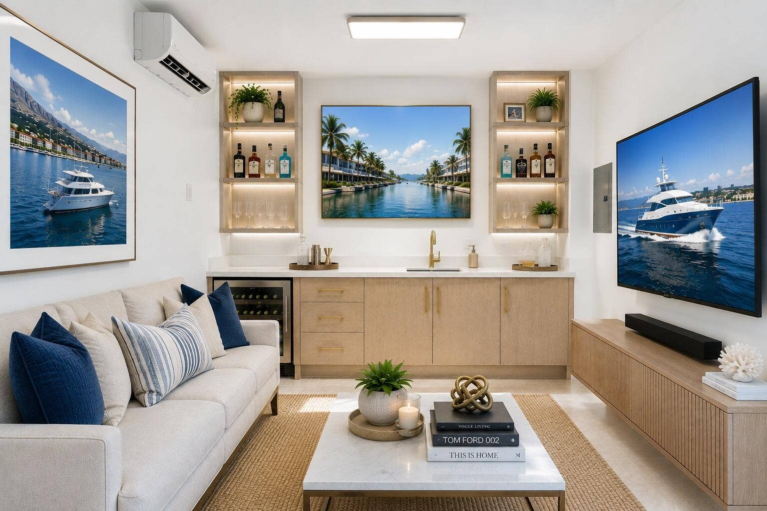 435 Bayshore Drive, #302, Fort Lauderdale, FL 33304 Virtually staged Private air-conditioned Intracoastal Poolside cabana