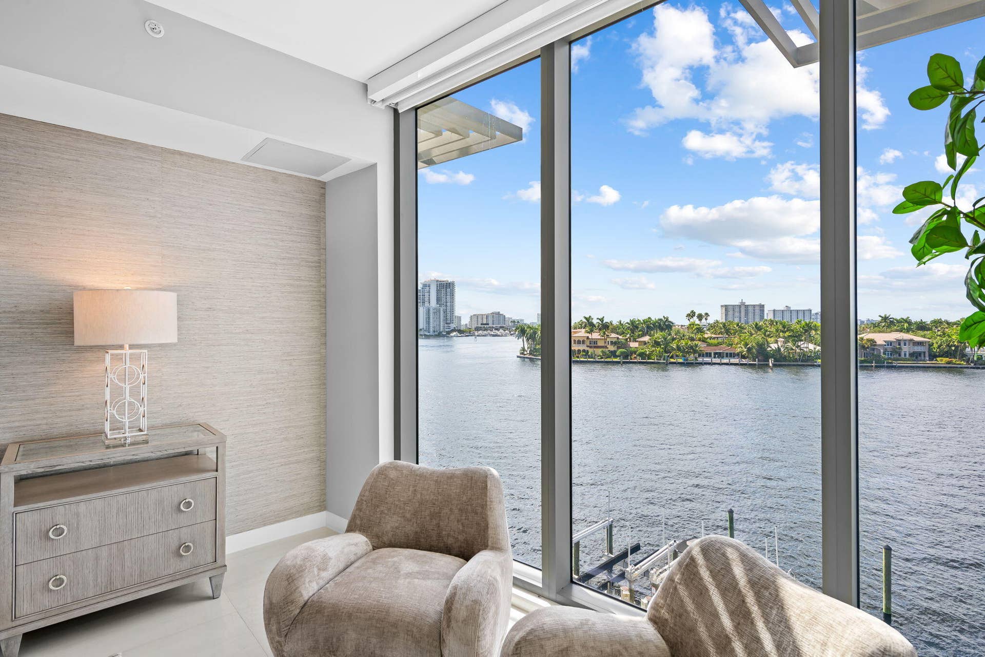 435 Bayshore Drive, #302, Fort Lauderdale, FL 33304 Primary suite with Intracoastal, Middle River view