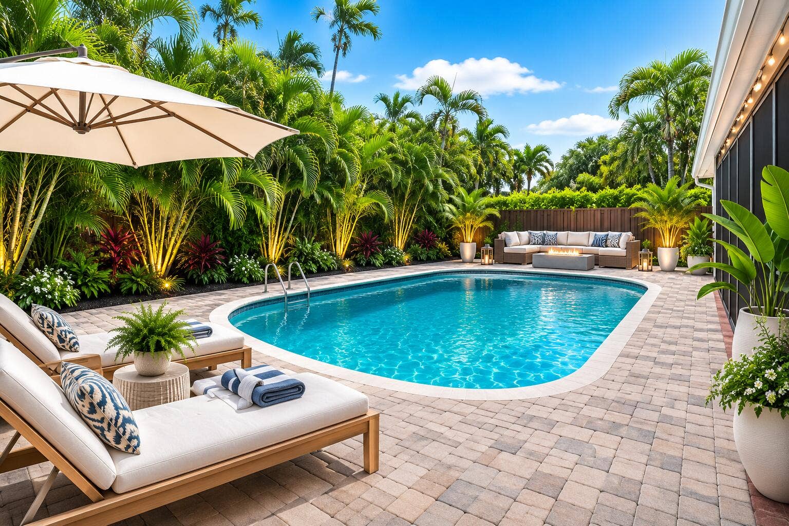 1232 NW 14th Street, Boca Raton, FL 33486 Virtual Staging of pool area