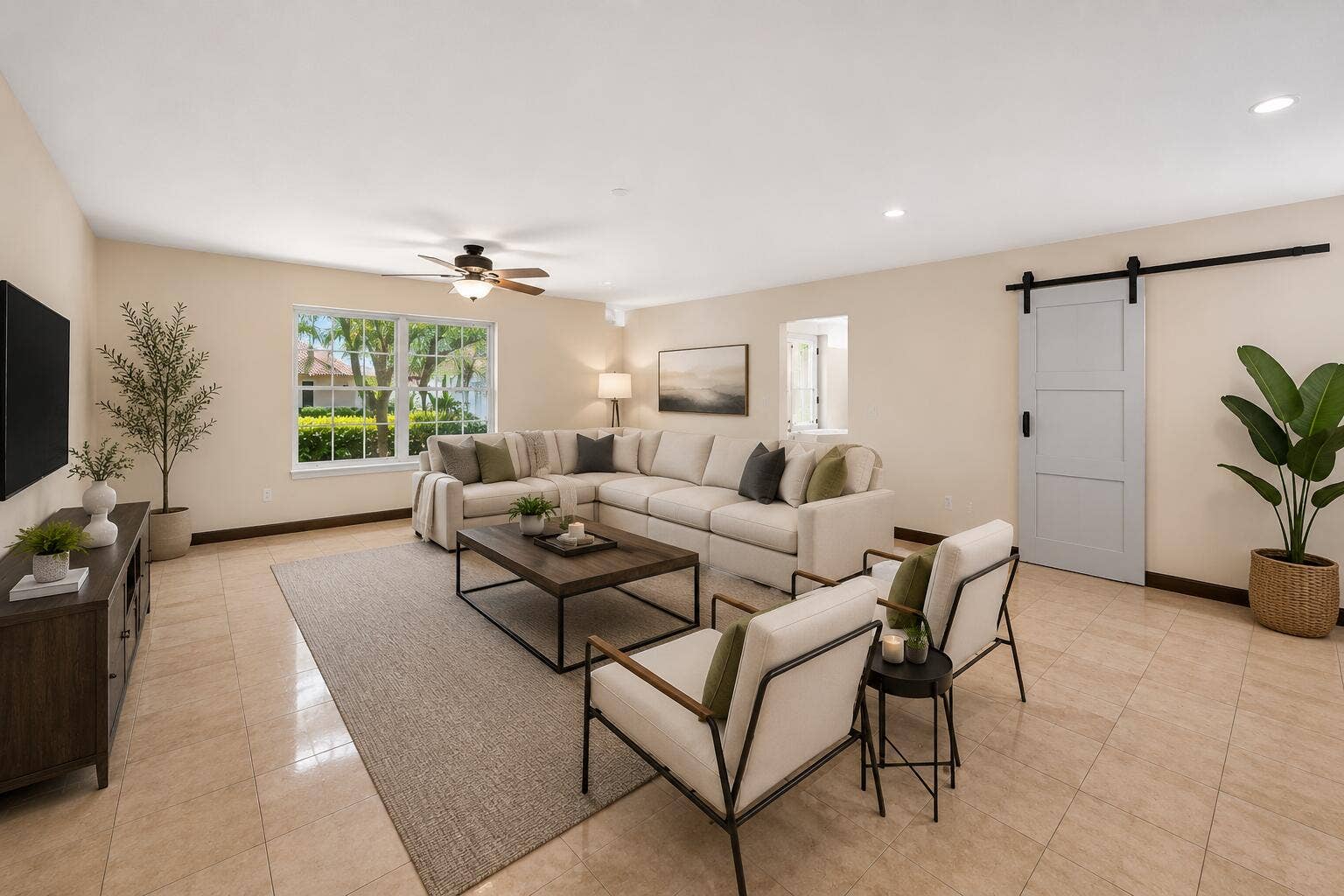 1232 NW 14th Street, Boca Raton, FL 33486 Virtual staging of living area
