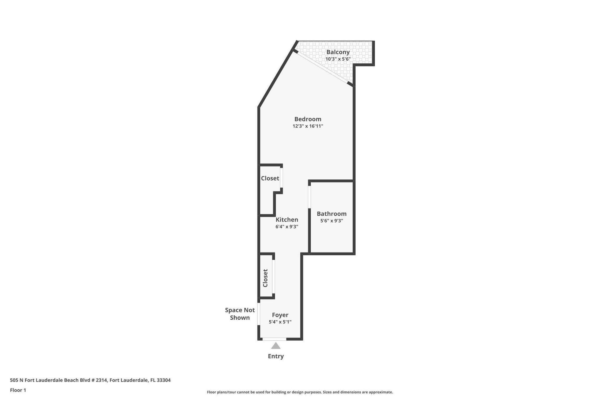 505 N Fort Lauderdale Beach Boulevard, #2314, Fort Lauderdale, FL 33304 Floor plan Unit# 2314