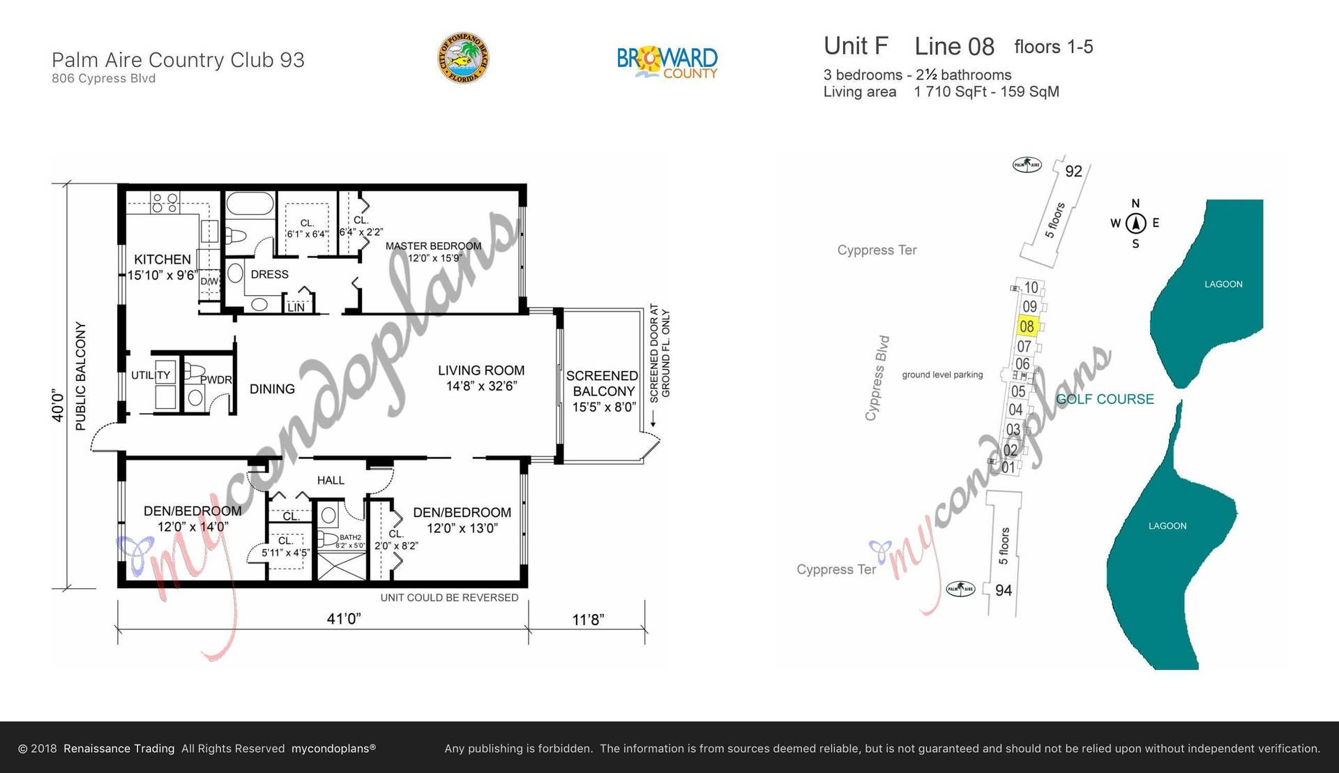 806 Cypress Boulevard, #408, Pompano Beach, FL 33069 Floor Plan 4926682