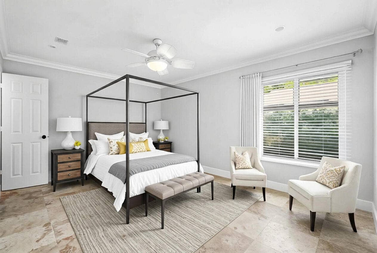 8411 Garden Gate Place, Boca Raton, Boca Raton, FL 33433 Primary Bedroom w/wall closet on oposing side. VIRTUALLY STAGED
