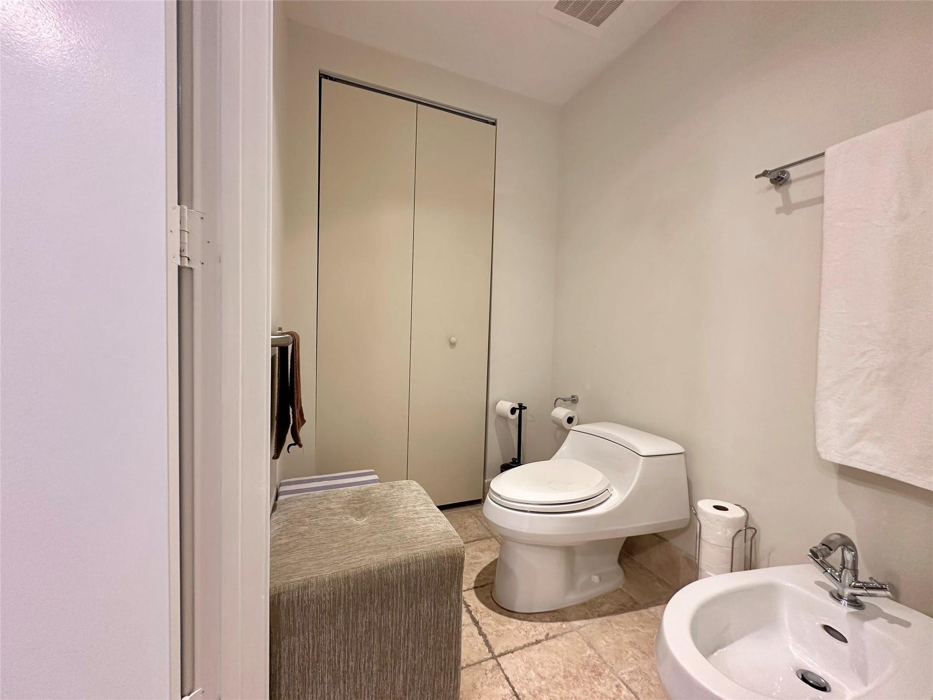 Master bath toilet and closet