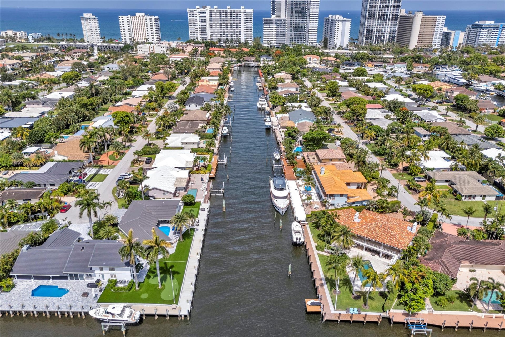 One of kind 3 Bedroom / 3.5 Bathroom Waterfront Estate all 1 Level with Intercostal Views and 150ft of dockage.