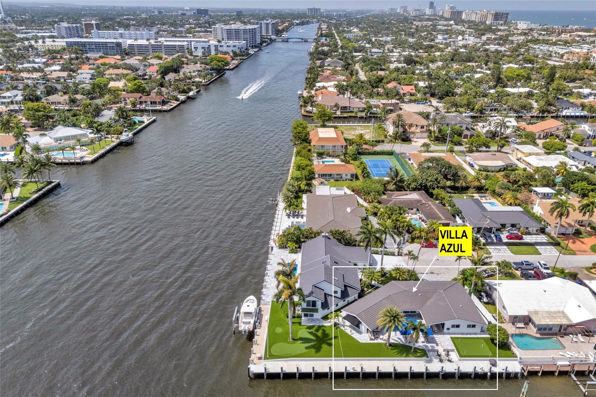 Canal & intercostal views from backyard & pool area.