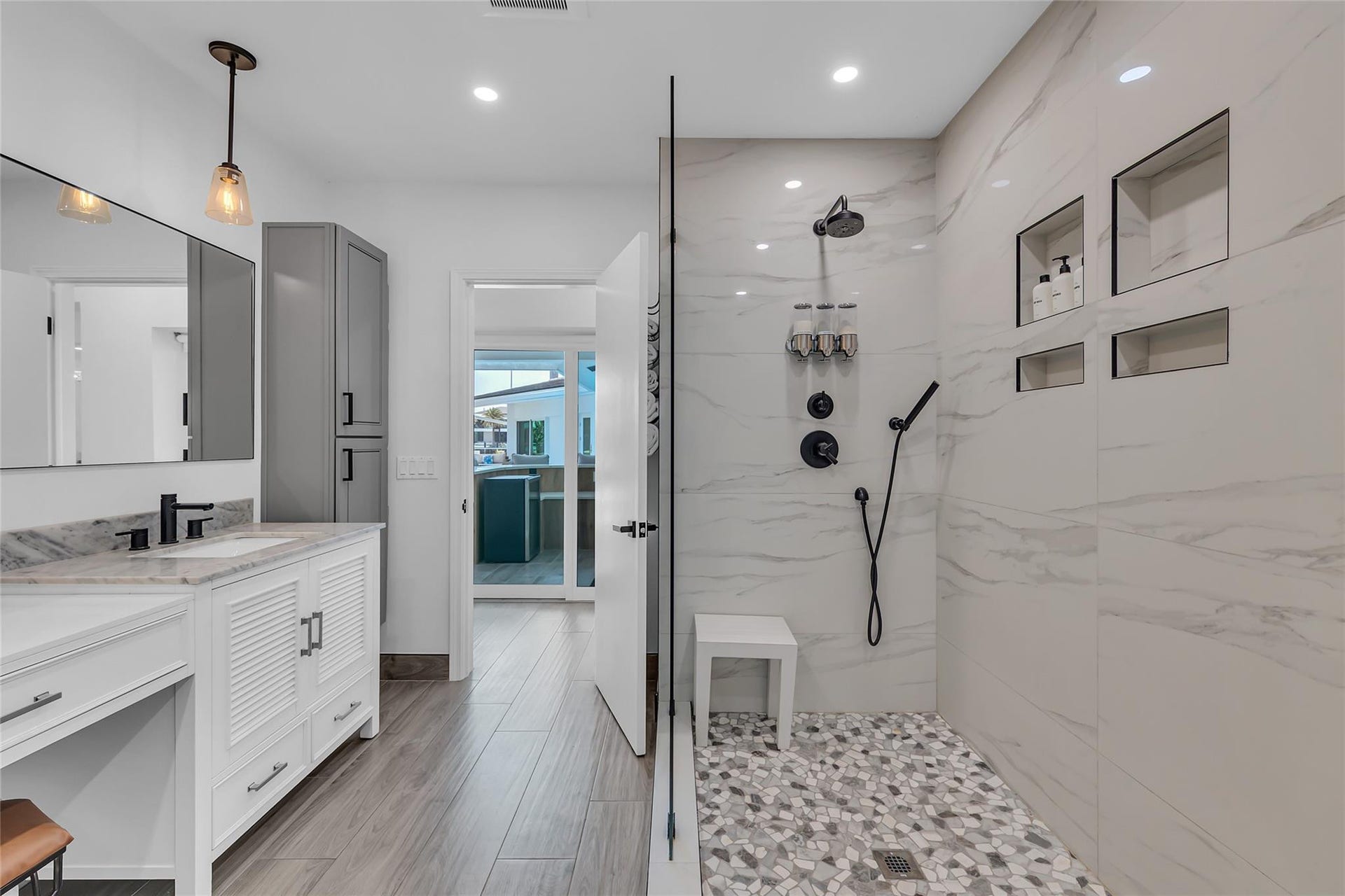 Primary bathroom with walk-in shower