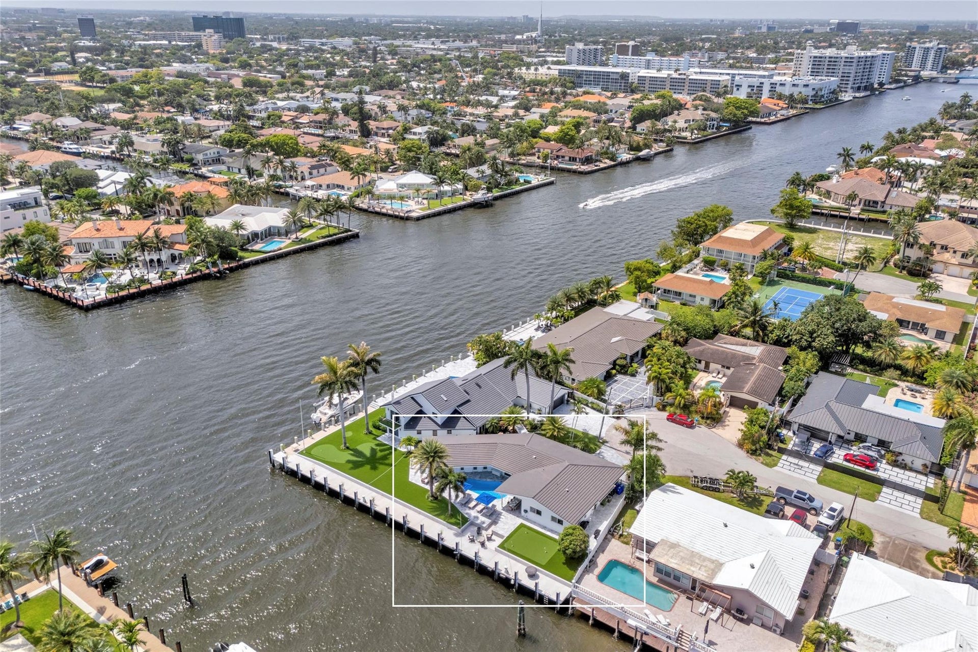 One of kind 3 Bedroom / 3.5 Bathroom Waterfront Estate all 1 Level with Intercostal Views and 150ft of dockage.