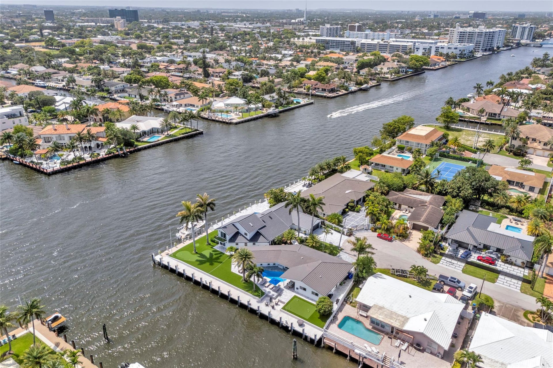 One of kind 3 Bedroom / 3.5 Bathroom Waterfront Estate all 1 Level with Intercostal Views and 150ft of dockage.