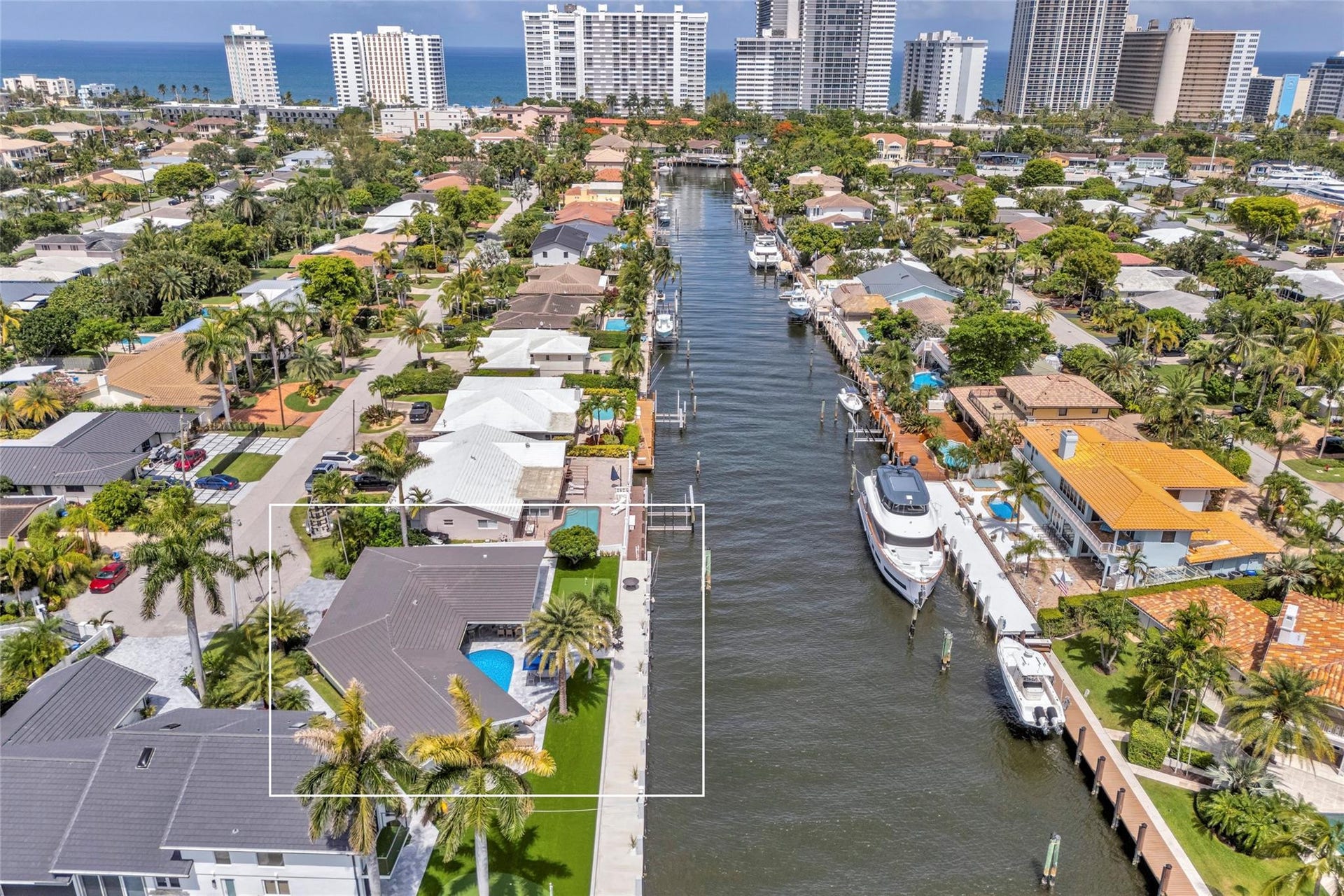 One of kind 3 Bedroom / 3.5 Bathroom Waterfront Estate all 1 Level with Intercostal Views and 150ft of dockage.