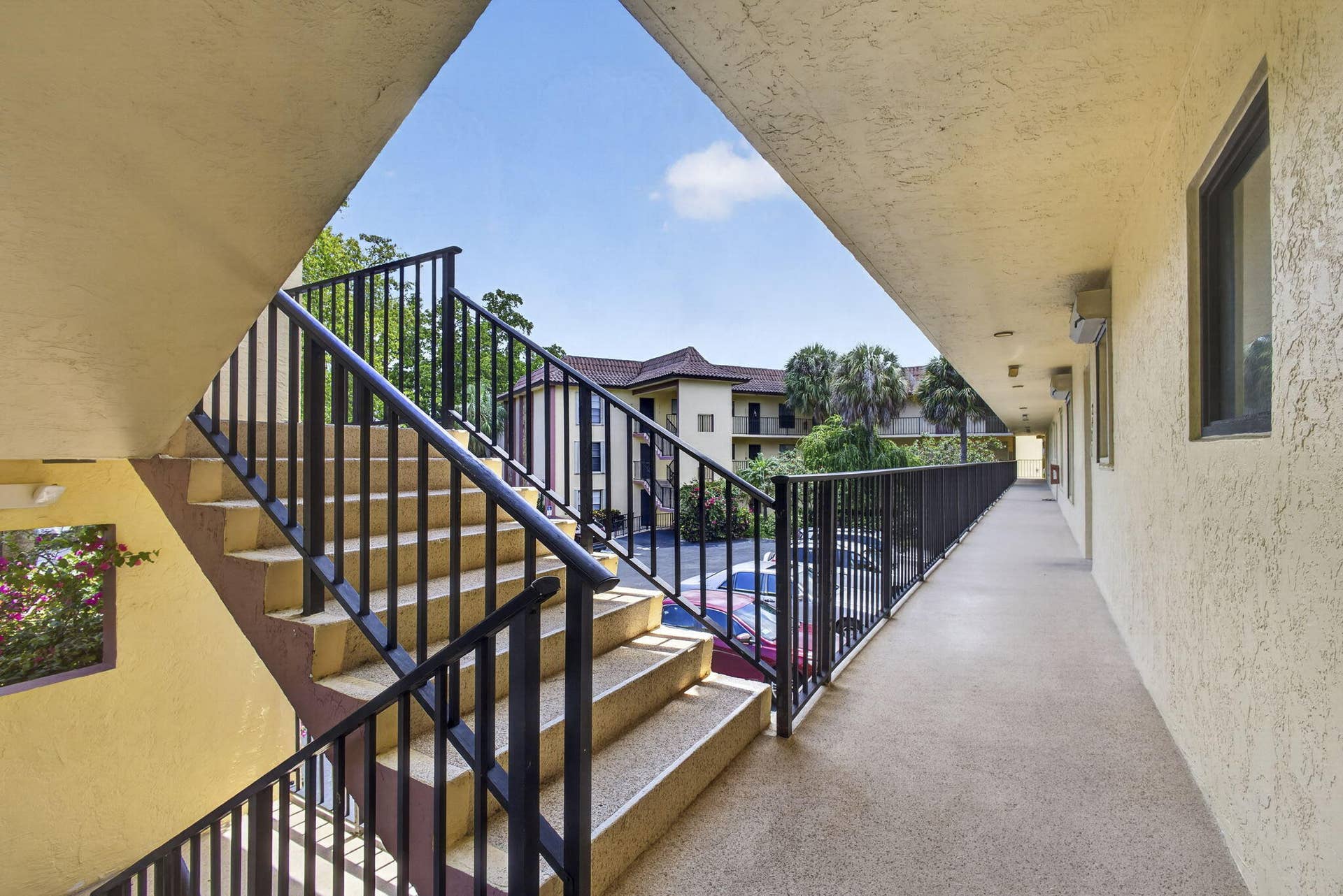 very wide stairway
