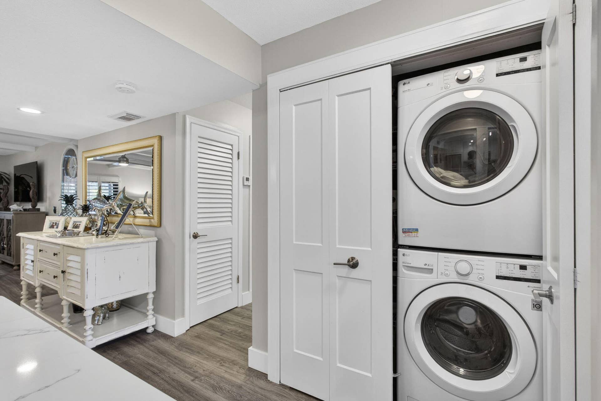 laundry closet and pantry
