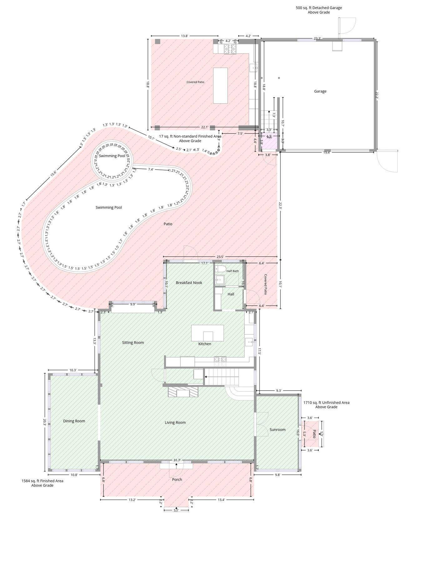 3109 Washington Road, West Palm Beach, FL 33405 Plan with Pool
