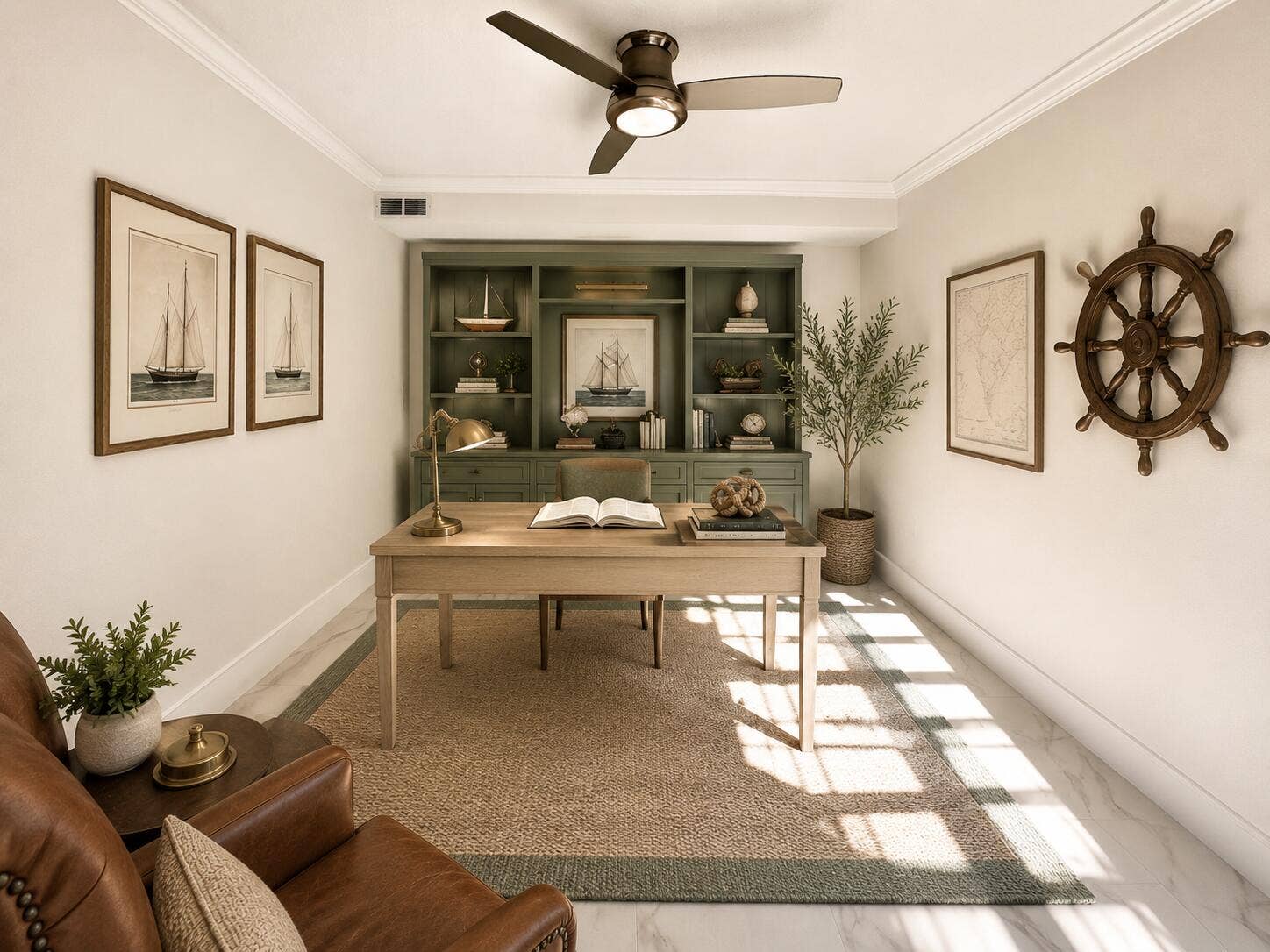 Virtually Staged Downstairs Office/Den