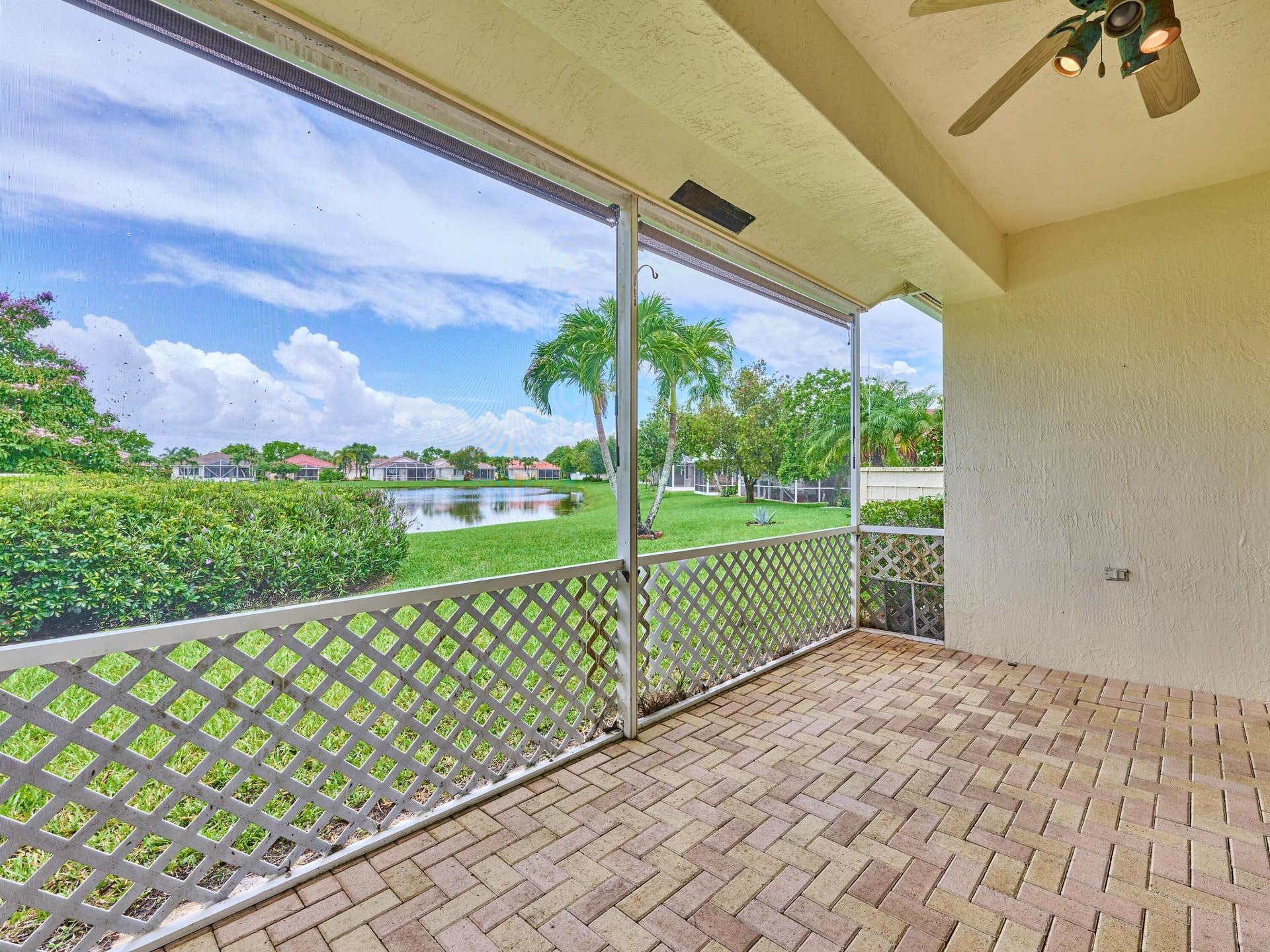 2649 Clipper Circle, West Palm Beach, FL 33411 Screened patio with water view