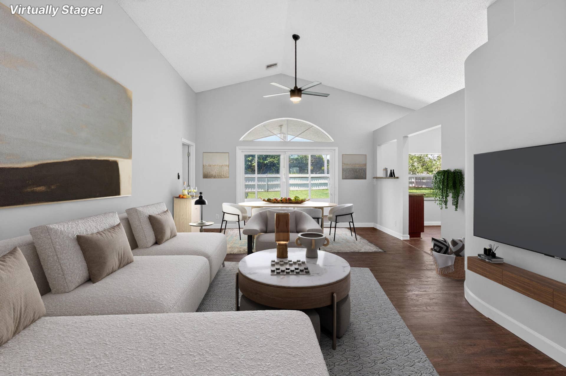 virtually staged/great room