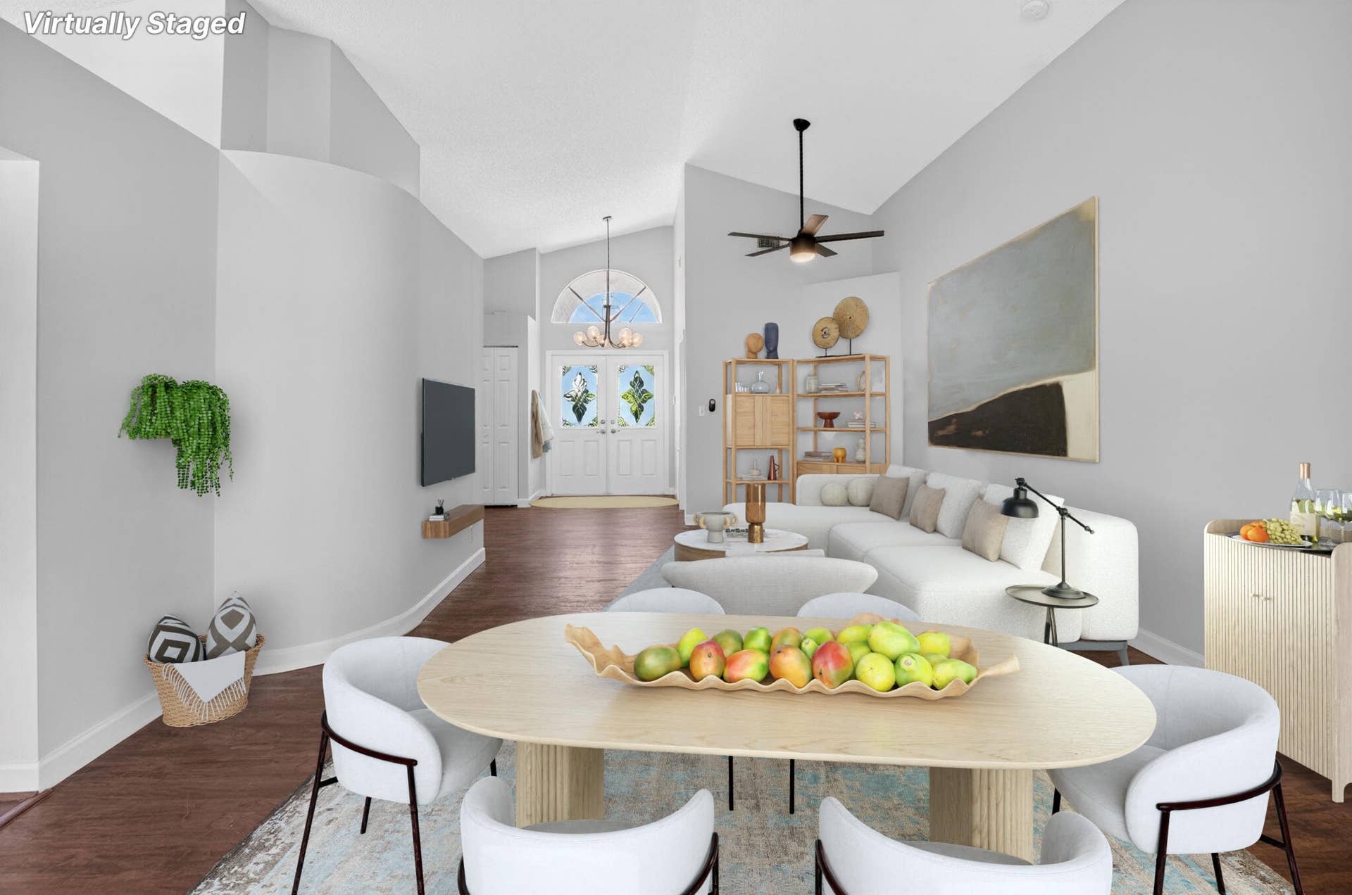 virtually staged/great room