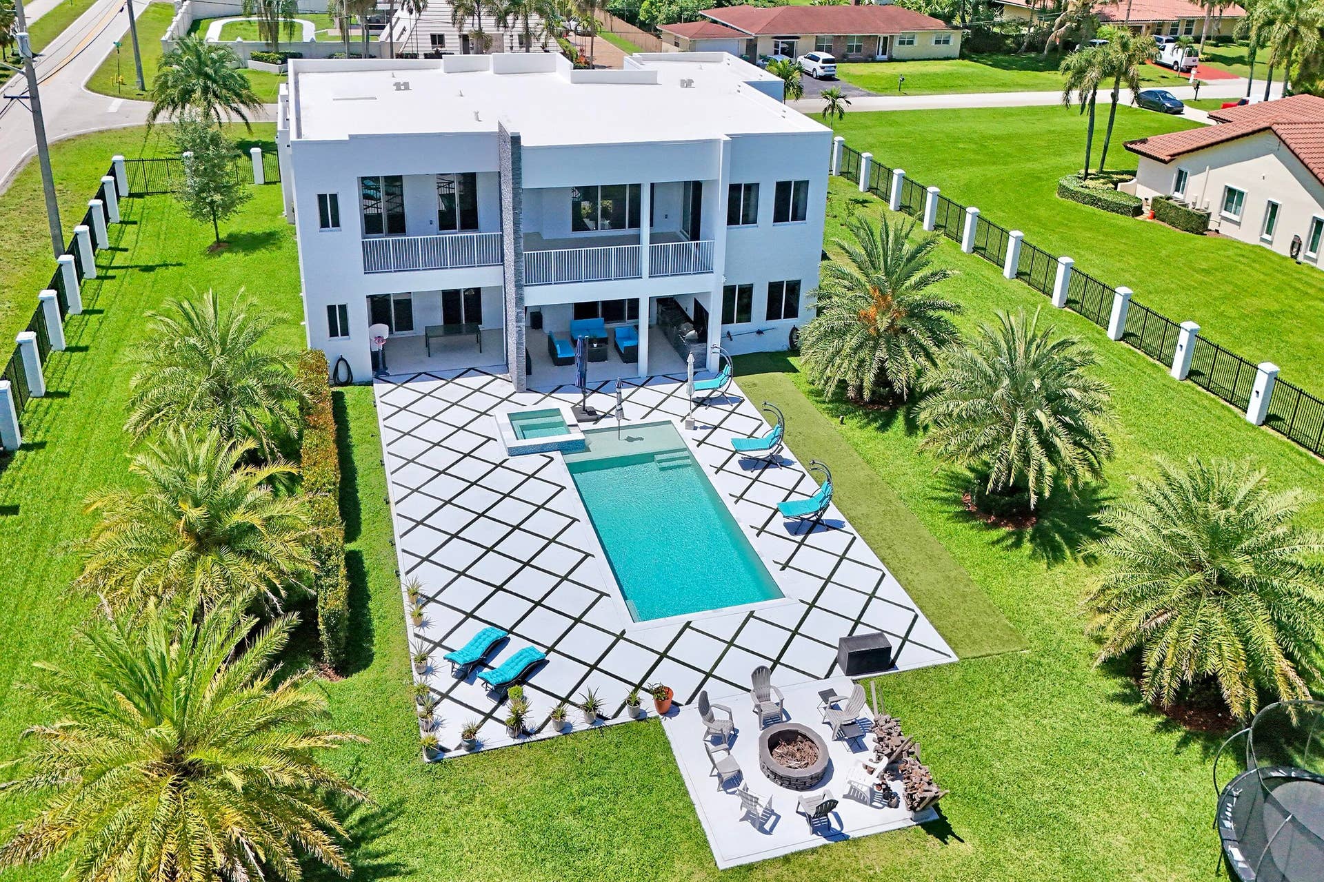 Aerial. Backyard