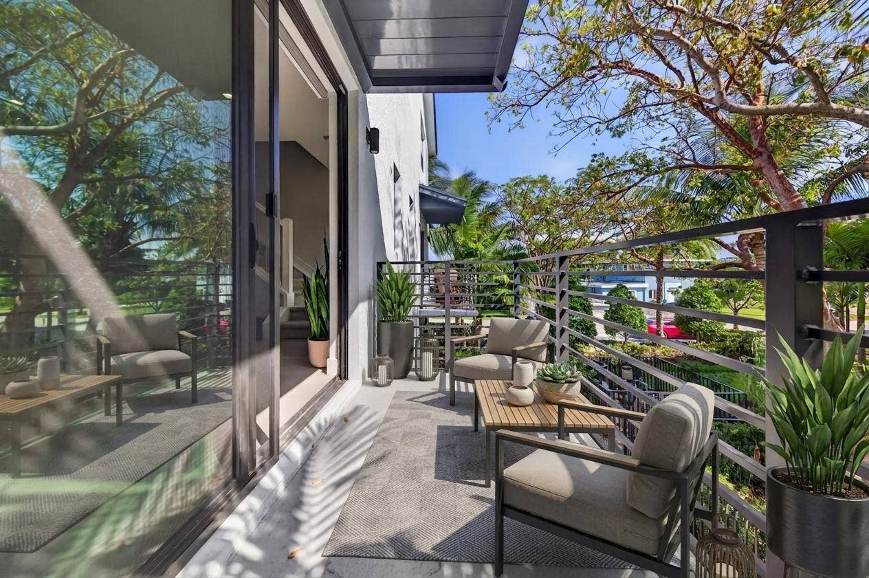 virtual staging of balcony setting