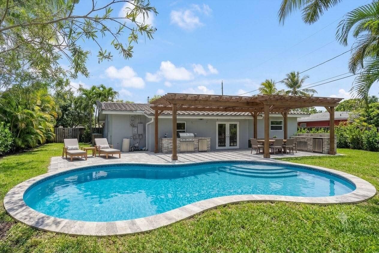 4461 NE 19th Avenue, Oakland Park, FL 33308 Rendered Backyard Potential