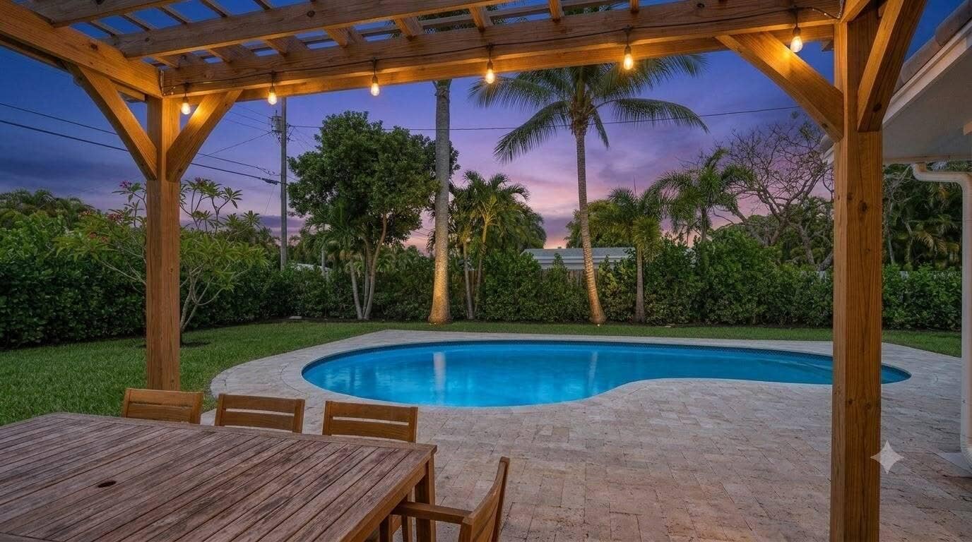 4461 NE 19th Avenue, Oakland Park, FL 33308 Rendered Backyard Potential