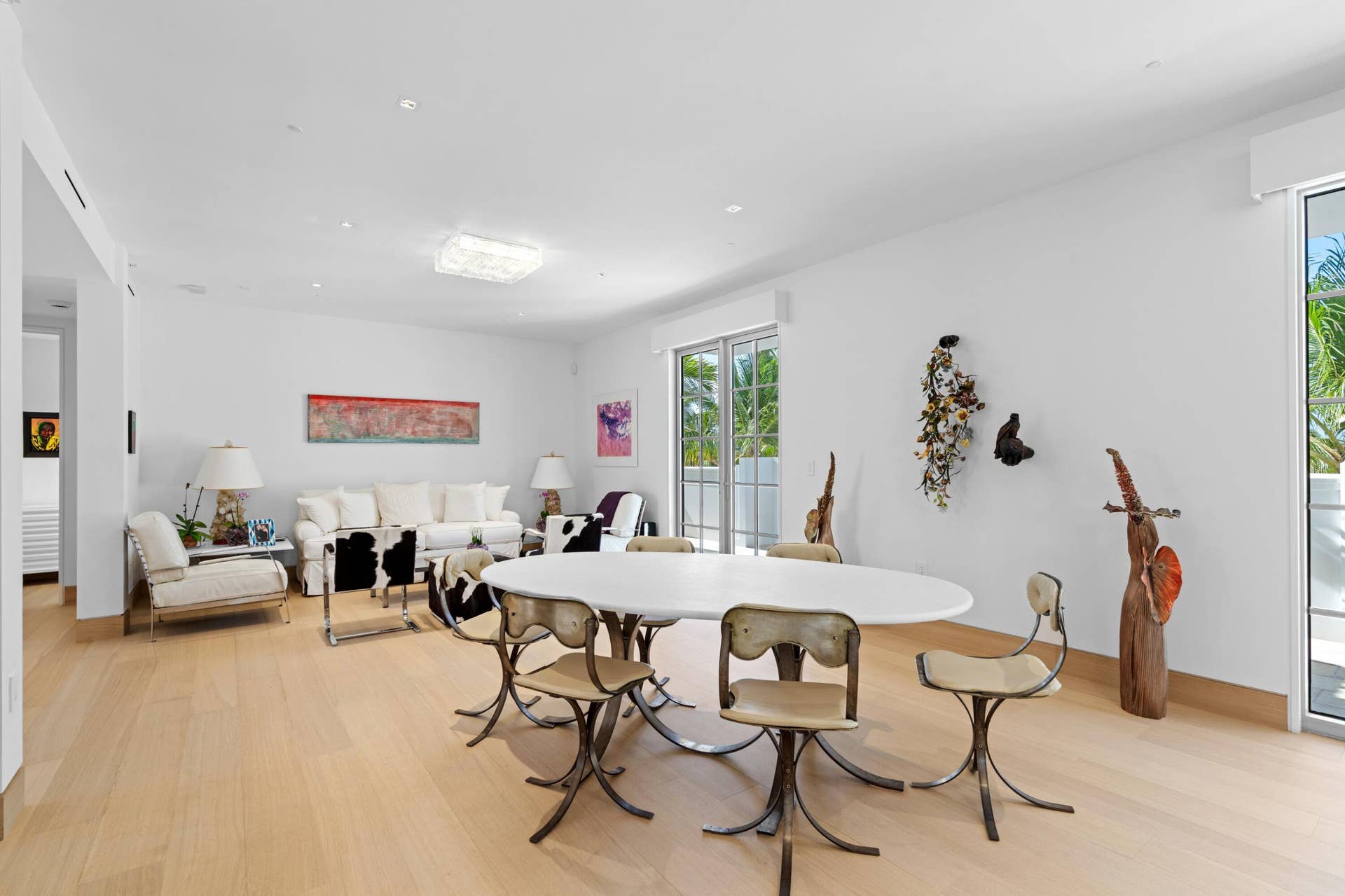 247 Worth Avenue, #Penthouse, Palm Beach, FL 33480 Dining and Living Area