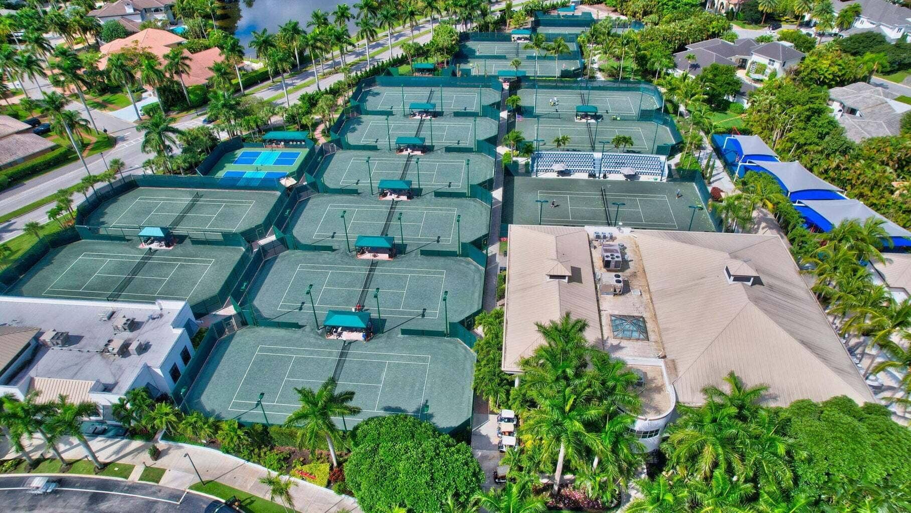 17661 Scarsdale Way, Boca Raton, FL 33496 Aerial view of tennis courts