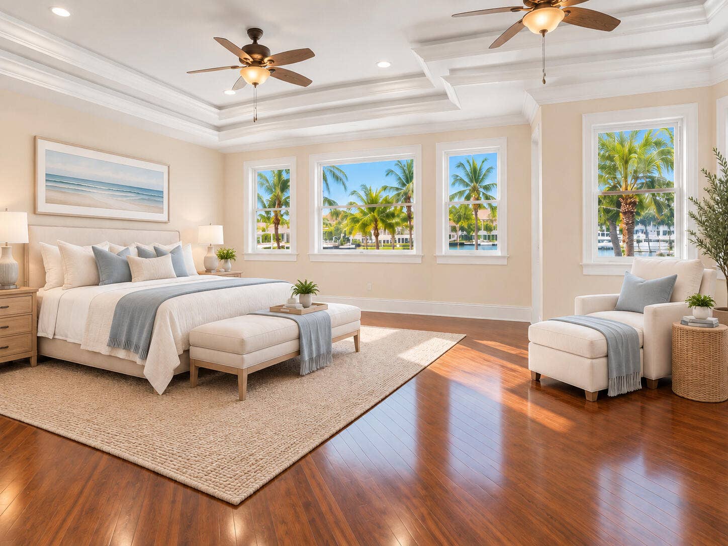 4431 NE 24th Avenue, Lighthouse Point, FL 33064 Virtually Staged Primary Bedroom 2nd vie