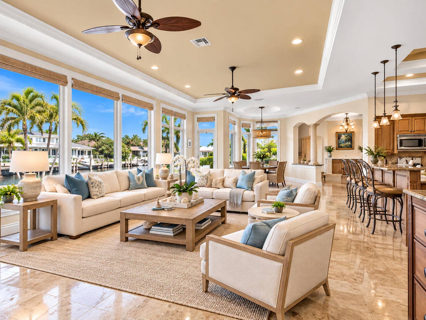 4431 NE 24th Avenue, Lighthouse Point, FL 33064 Virtually Staged Family Room