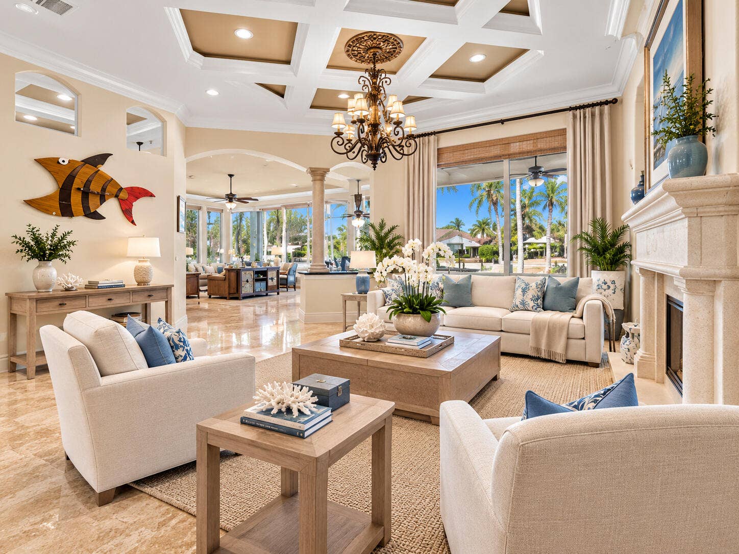 4431 NE 24th Avenue, Lighthouse Point, FL 33064 Virtually Staged Living Room