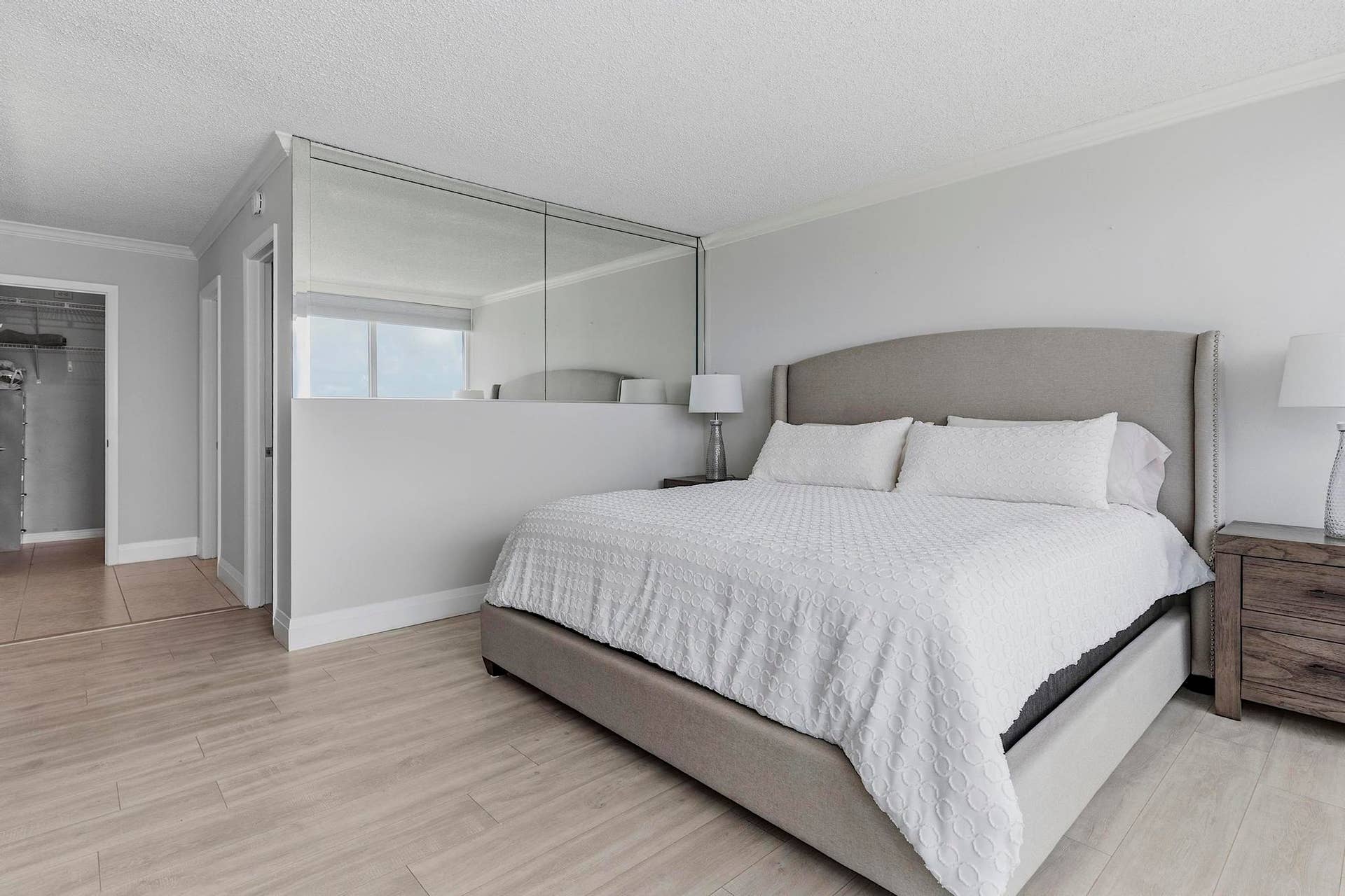 Master Bedroom with Custom Mirrors