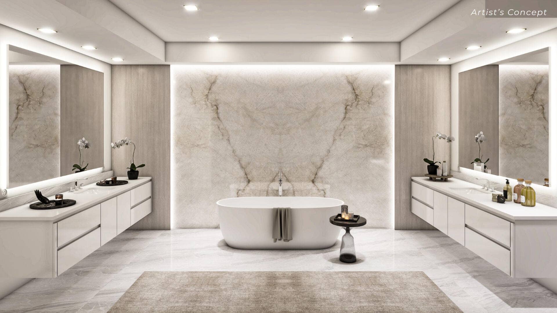 2200 Pga Boulevard, #515, Palm Beach Gardens, FL 33408 Owner's Suite Bath with Feature Wall