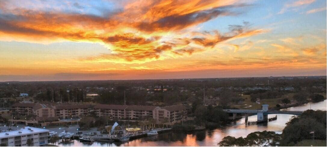 123 Lakeshore Drive, #1845, North Palm Beach, FL 33408 Sunset over the Parker Bridge
