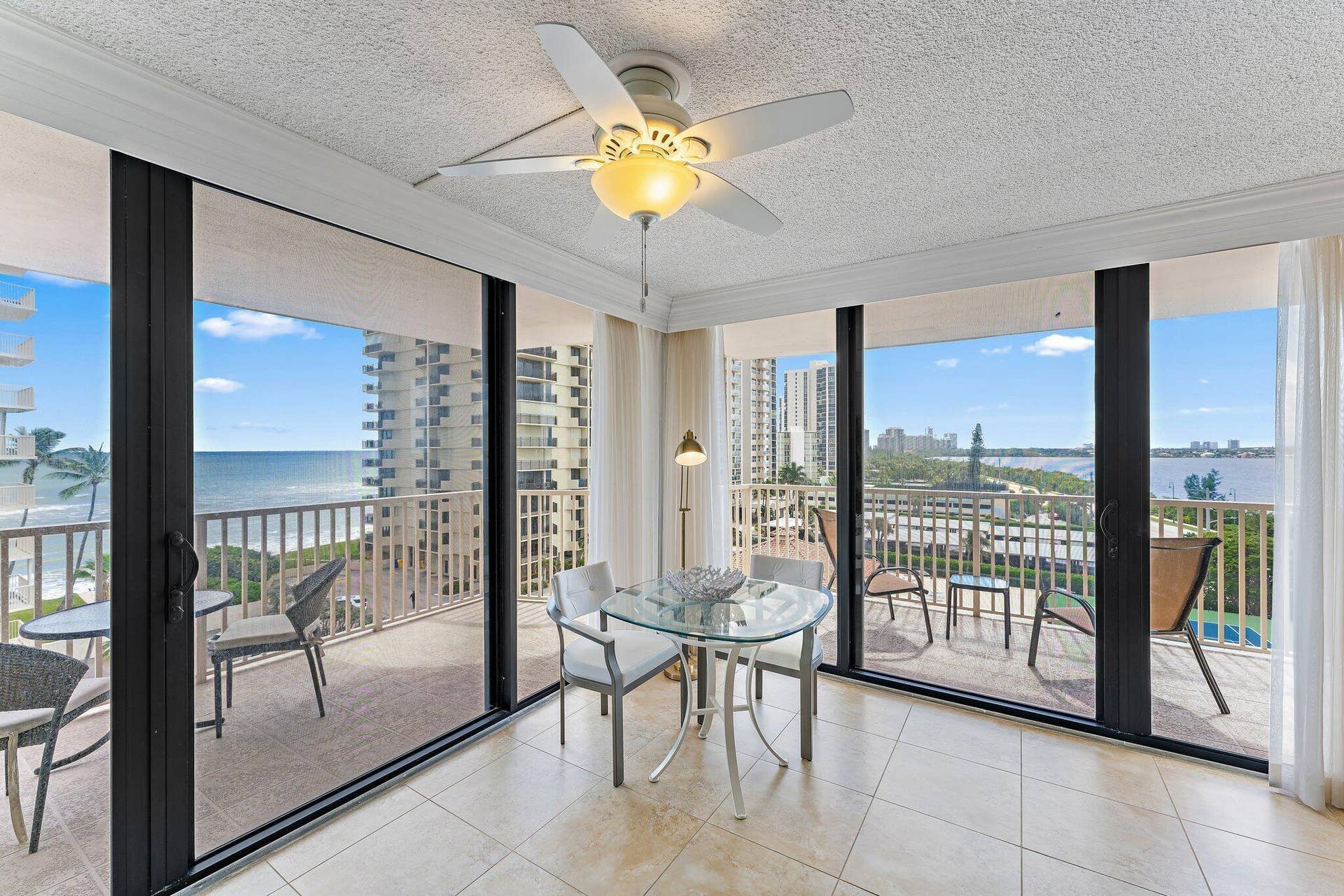 5480 N Ocean Drive, #B6b, Singer Island, FL 33404 Corner unit balcony views