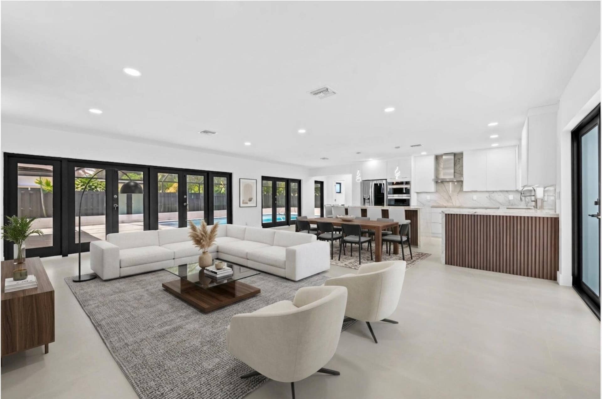 2811 NE 53rd Court, Lighthouse Point, FL 33064 Living-dinning- Staged