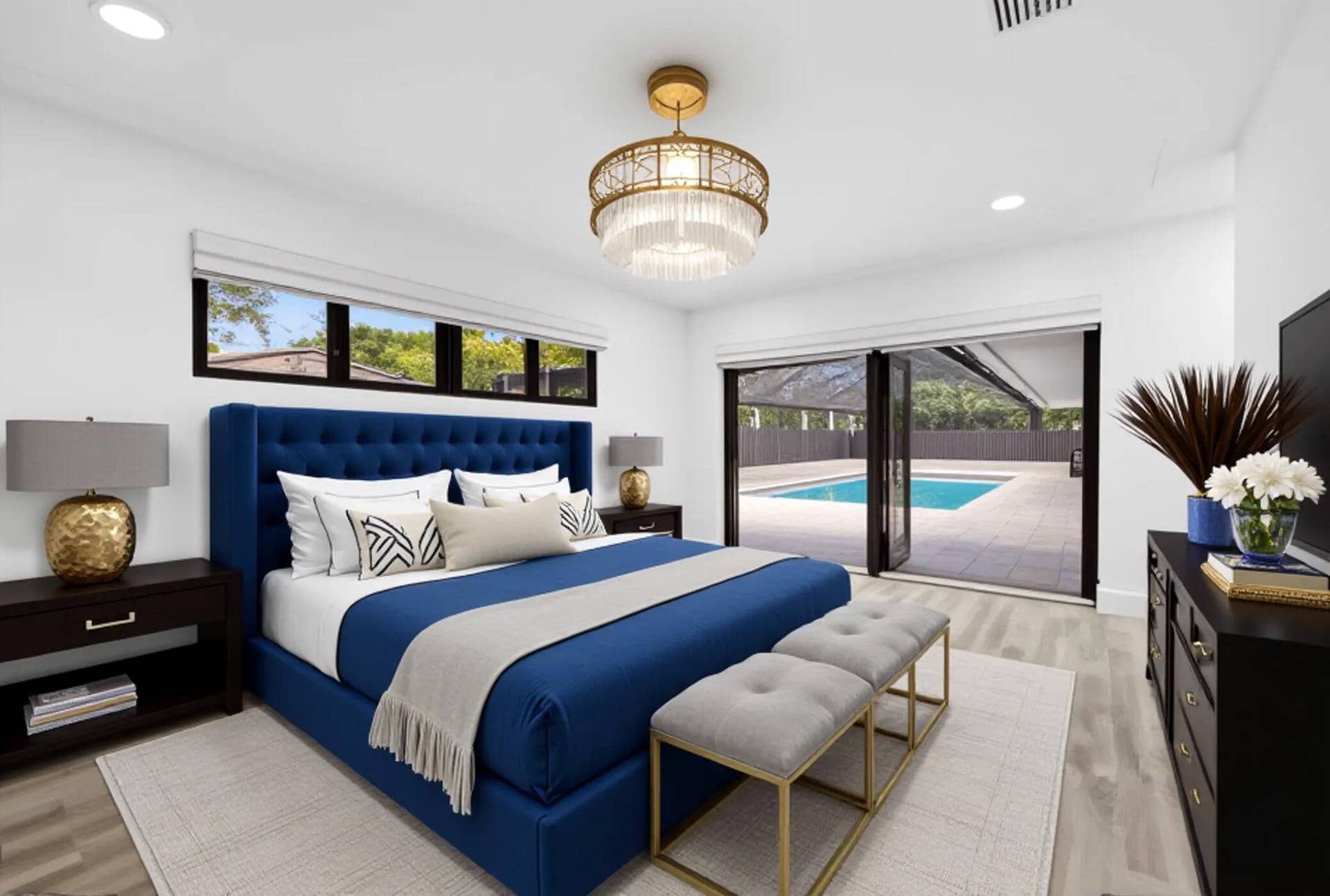 2811 NE 53rd Court, Lighthouse Point, FL 33064 Master Bedroom Staged