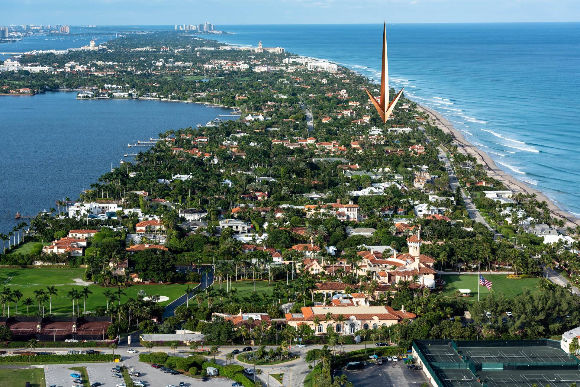 109 Via Vizcaya, Palm Beach, FL 33480 photo shows property is located approx. 0.6 miles north of Mar-a-Lago