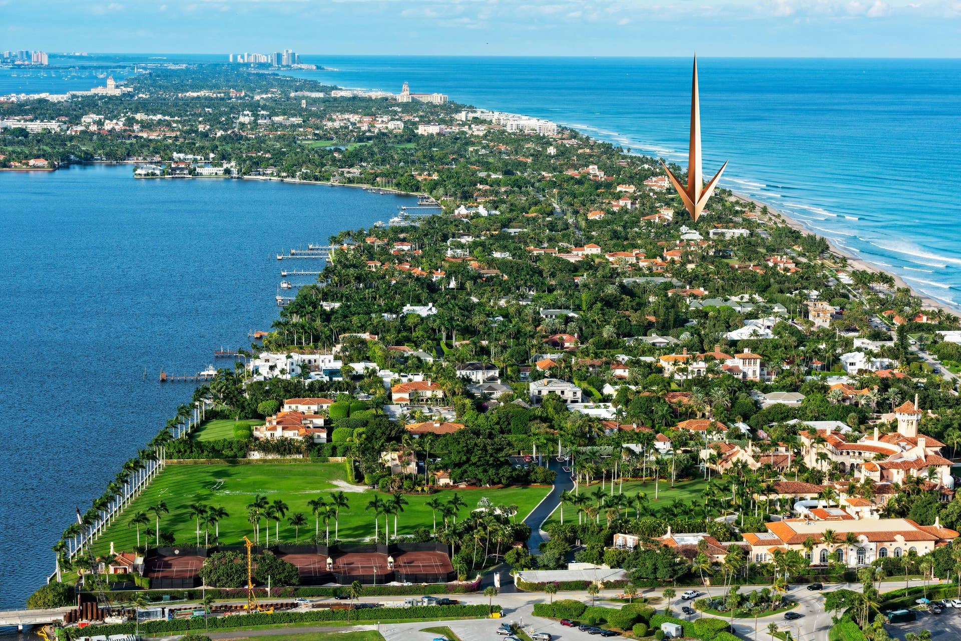 109 Via Vizcaya, Palm Beach, FL 33480 photo shows property is located approx. 0.6 miles north of Mar-a-Lago