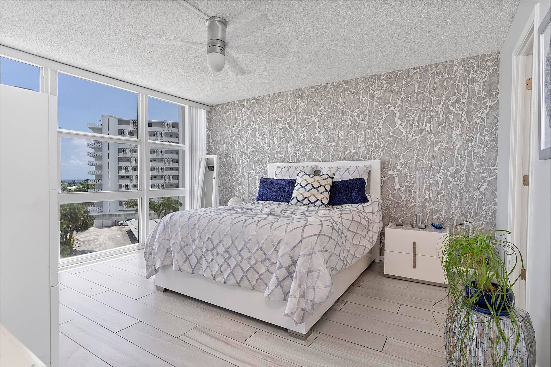 2841 N Ocean Boulevard, #602, Fort Lauderdale, FL 33308 Master Suite - Featuring Floor to Ceiling Windows - New Ceramic Flooring