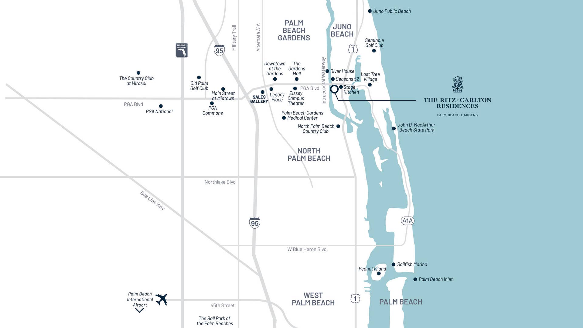 2200 Pga Boulevard, #713, Palm Beach Gardens, FL 33408 The Ritz-Carlton Location Map