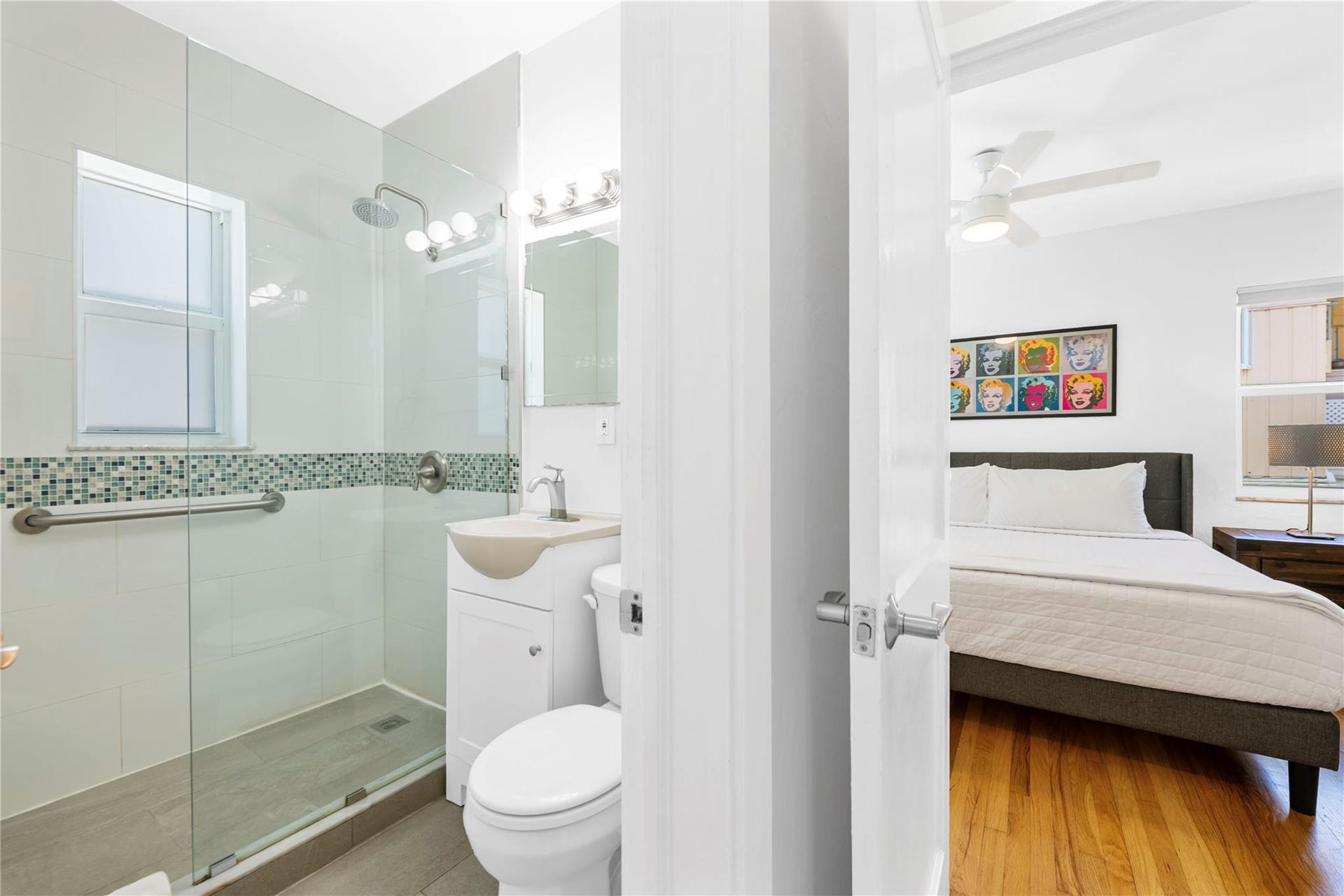 3015 Seville Street, #6, Fort Lauderdale, Fort Lauderdale, FL 33304 Bathroom and bedroom view