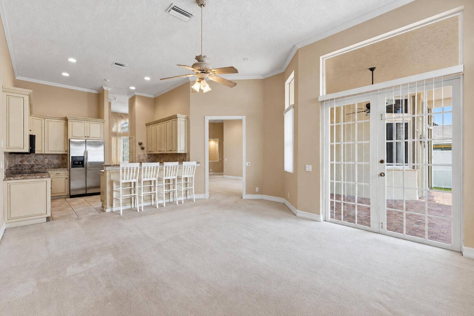 Family room from bedrooms - no curtains