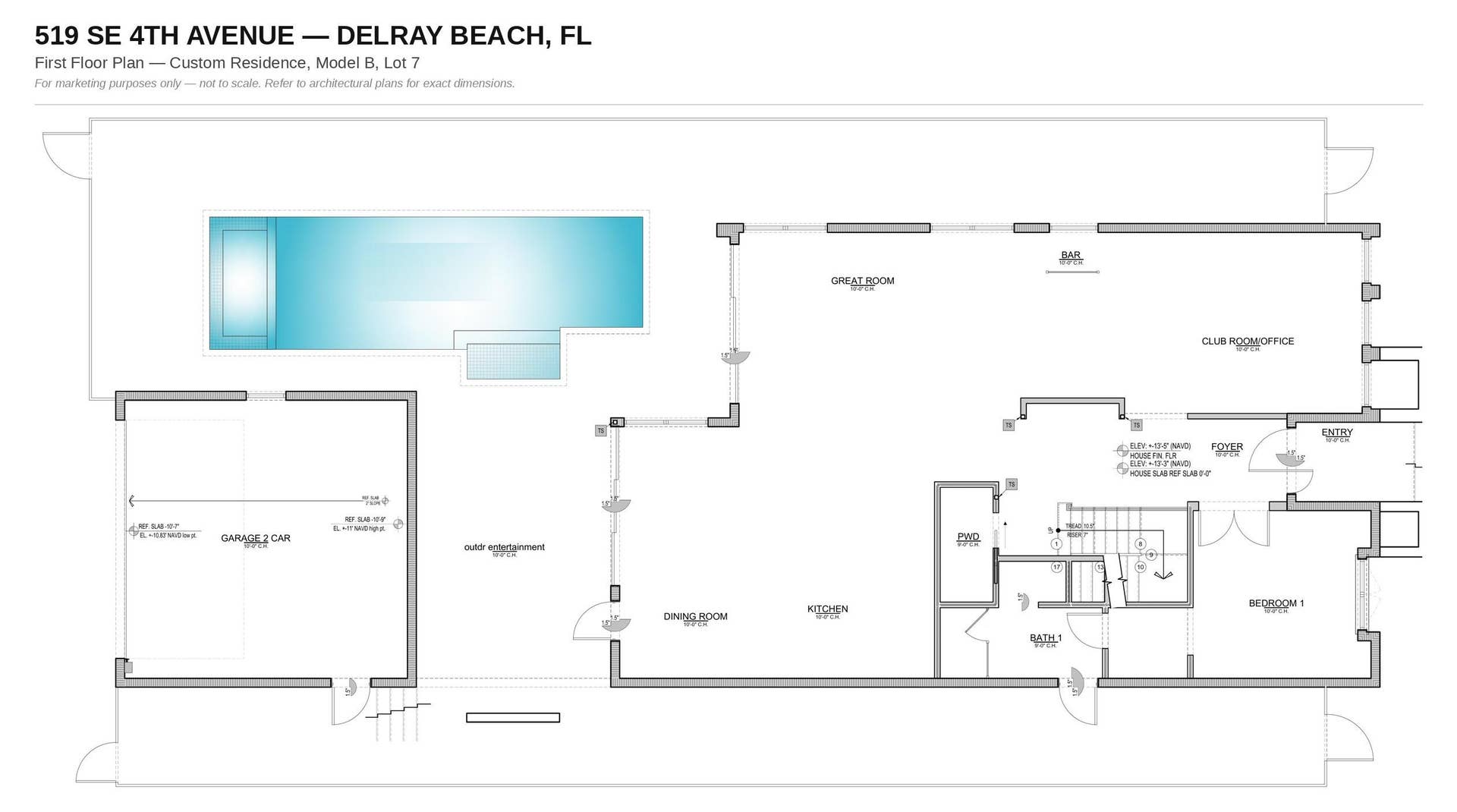 519 SE 4th Avenue, Delray Beach, FL 33483 Lot 7 - Level 1 Floor Plan (Clean).jpg