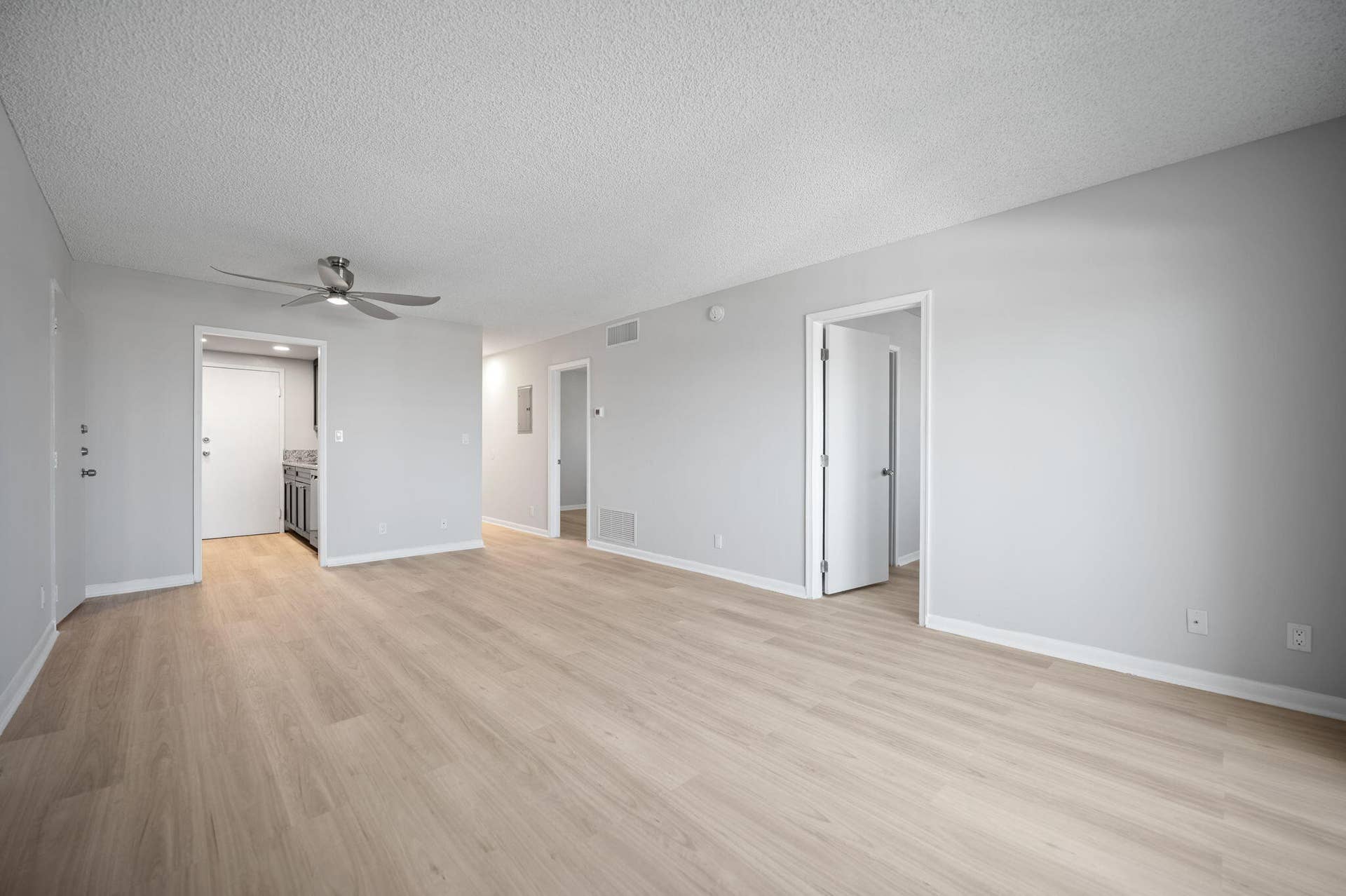 900 NE 18th Avenue, #1406-1407, Fort Lauderdale, FL 33304 Units PH 1406 & PH 1407 are being sold together for $565,000.Unit 1407 living area with access to kitchen and the two bedrooms.