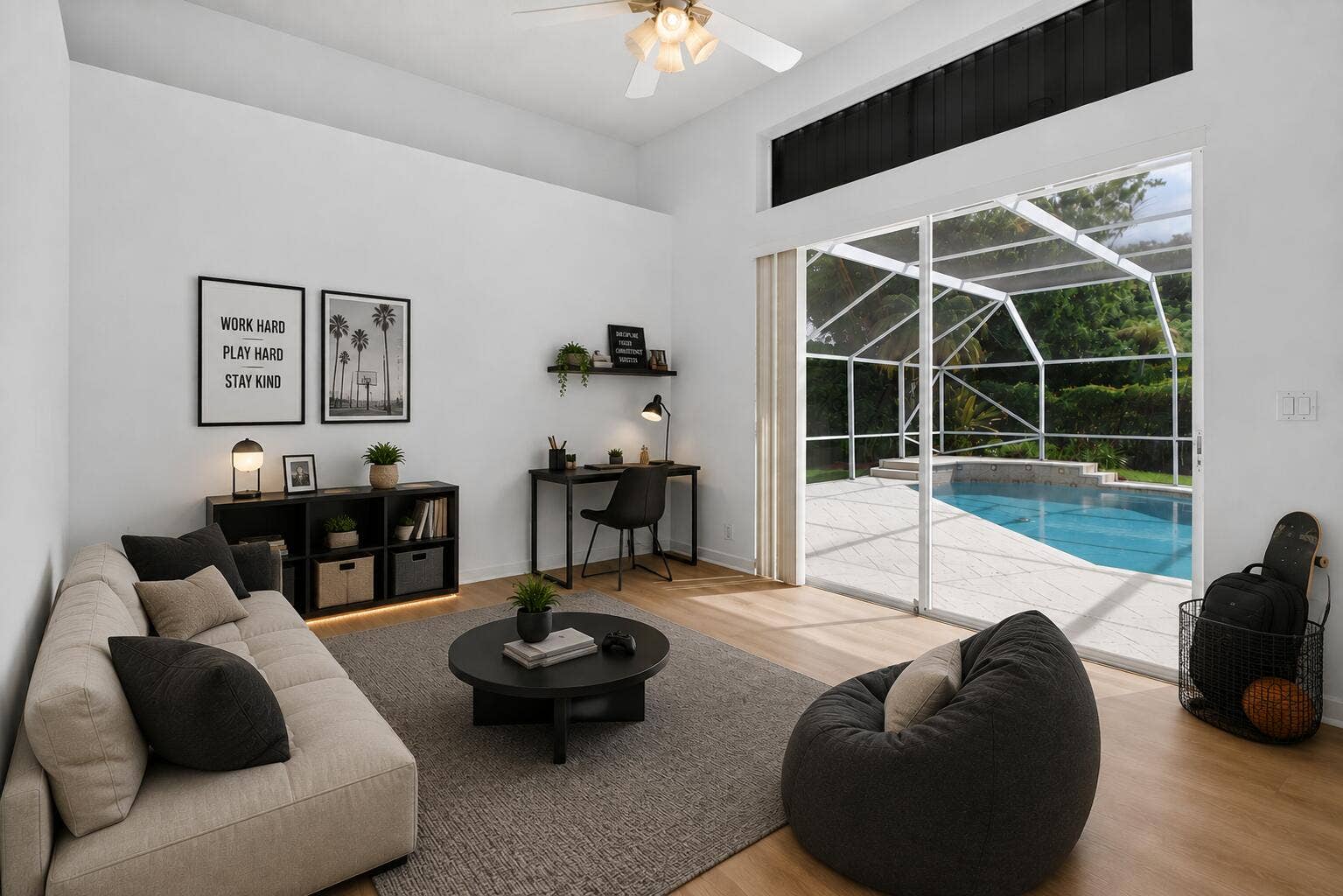 BONUS ROOM (Virtually staged as teen hangout room)
