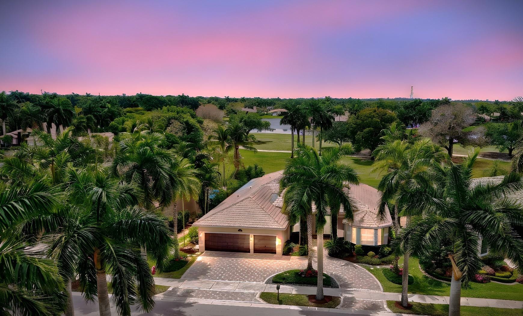 2491 Eagle Run Drive, Weston, FL 33327 Dream Home For Rent! Stunning 4/3/3CG single story residence with fully fenced backyard retreat with manicured landscaping, heated pool, situated on expansive golf lot framed by lake.