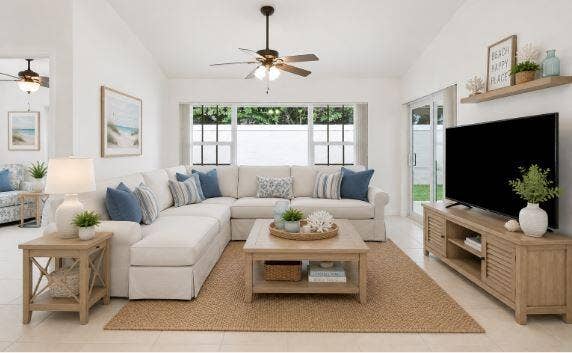 Living area - virtually staged